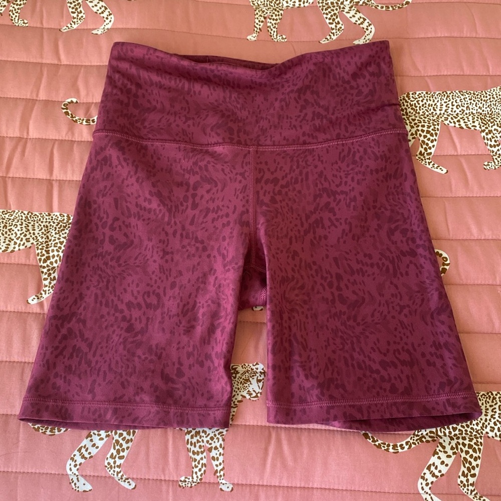 Athleta animal print biker shorts